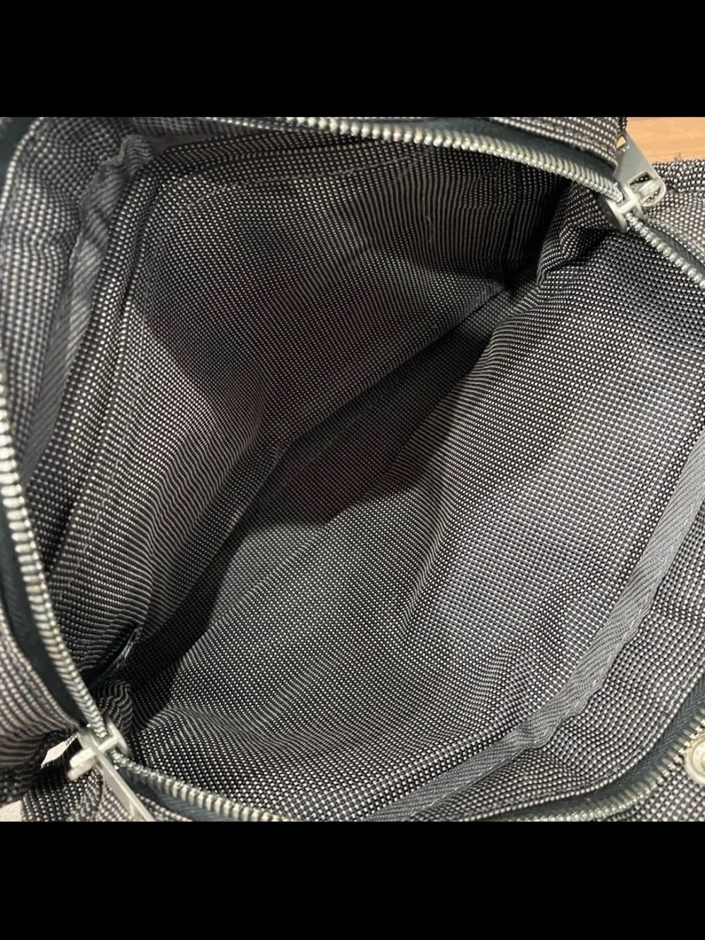Hermes Navy Gray Canvas Messenger Tote